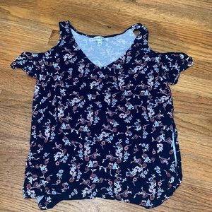 floral cold shoulder top